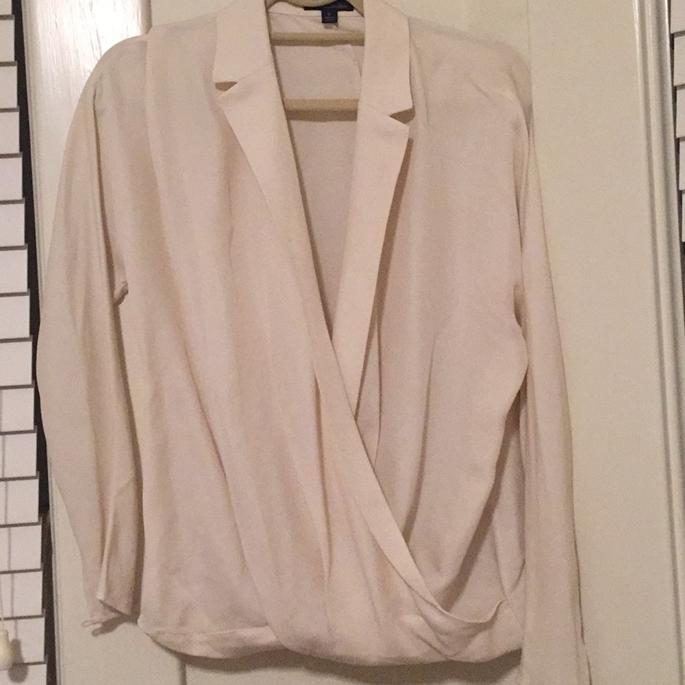 Brooks brothers silk blouse with drape neck